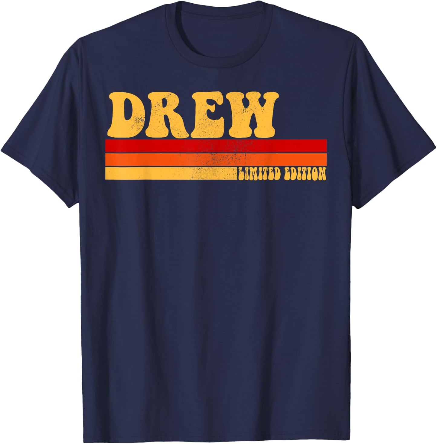 DREW Name Personalized Idea Men Retro Vintage DREW T-Shirt - T-Shirt | Navy