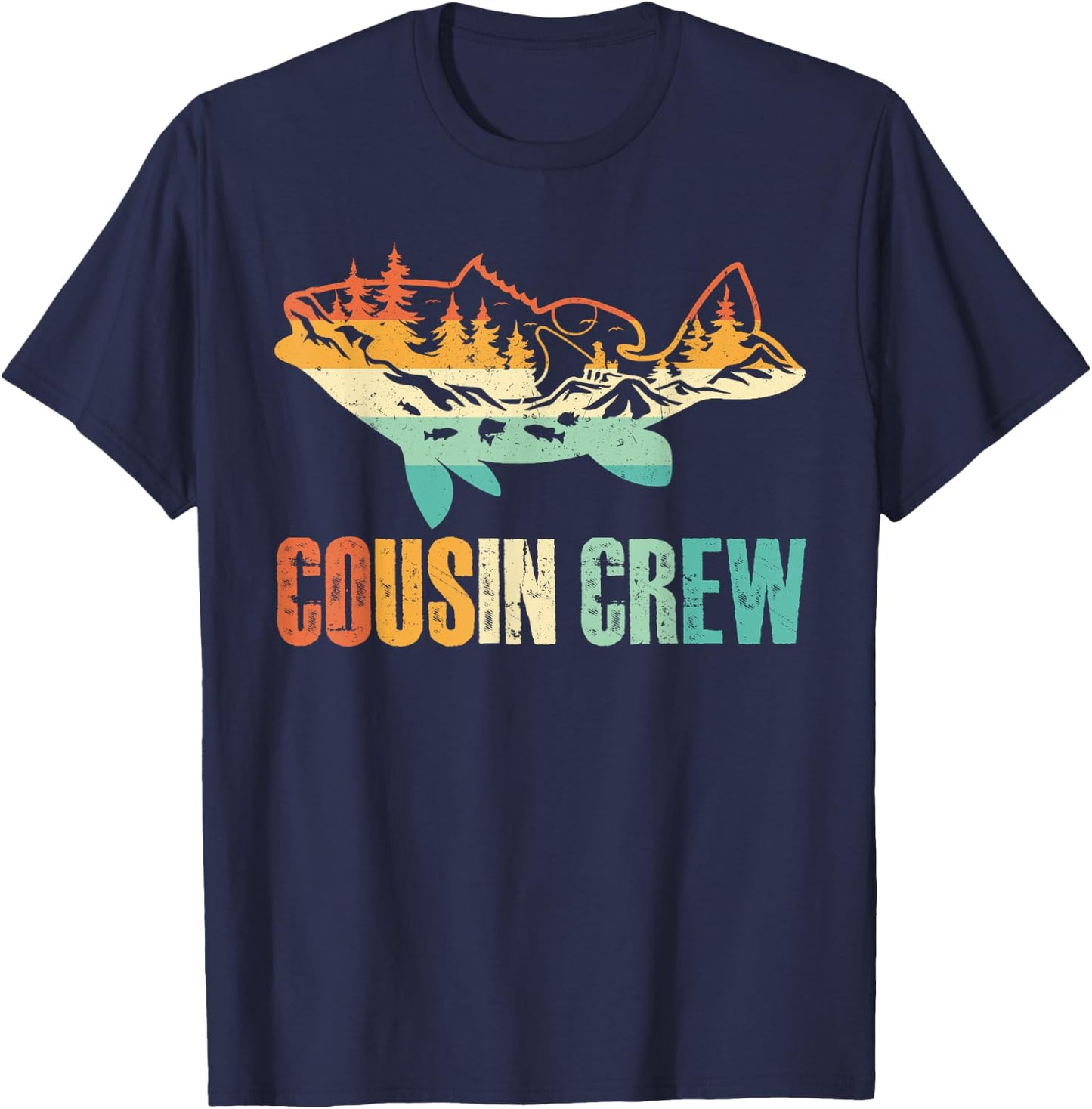 Cousin Crew Shirts For Kids Family Fisherman Fishing Lovers T-Shirt - T-Shirt | Navy