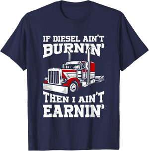 Funny Diesel Trucker Big Rig Semi Trailer Truck Driver T-Shirt - T-Shirt | Navy