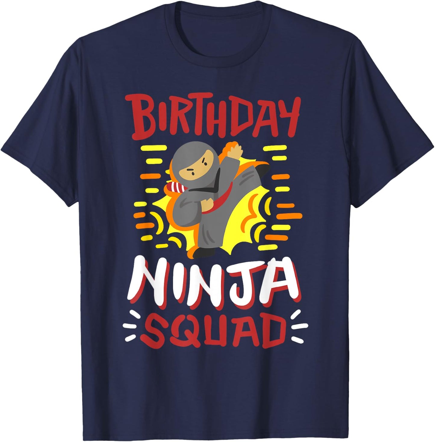 Birthday Ninja Squad Karate Girls Boys Kid Bday Party Family T-Shirt - T-Shirt | Navy