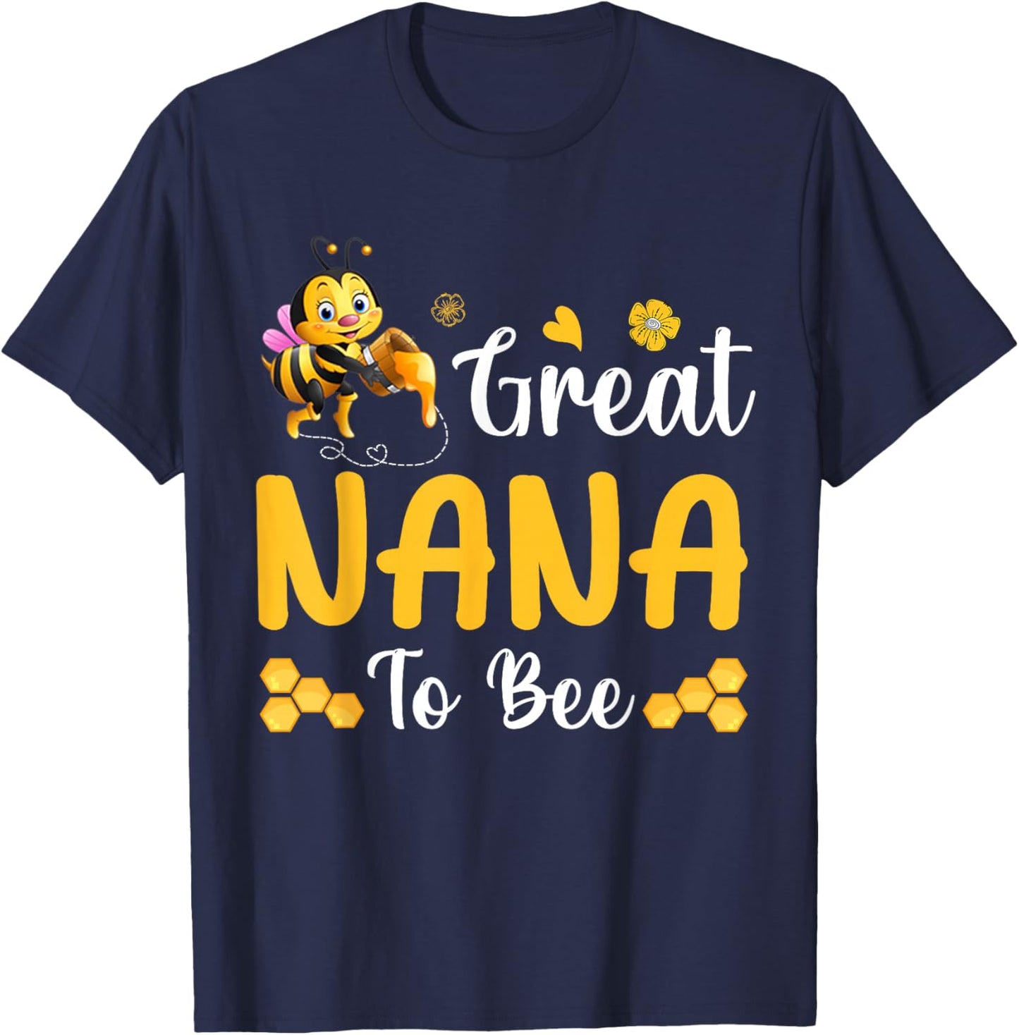 Great Nana To Be Cute Bee Family T-Shirt - T-Shirt | Navy