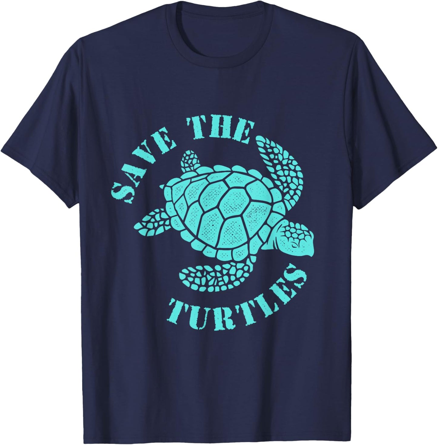 Save The Turtles - Ocean Animal Reptile Lover Sea Animal T-Shirt - T-Shirt | Navy