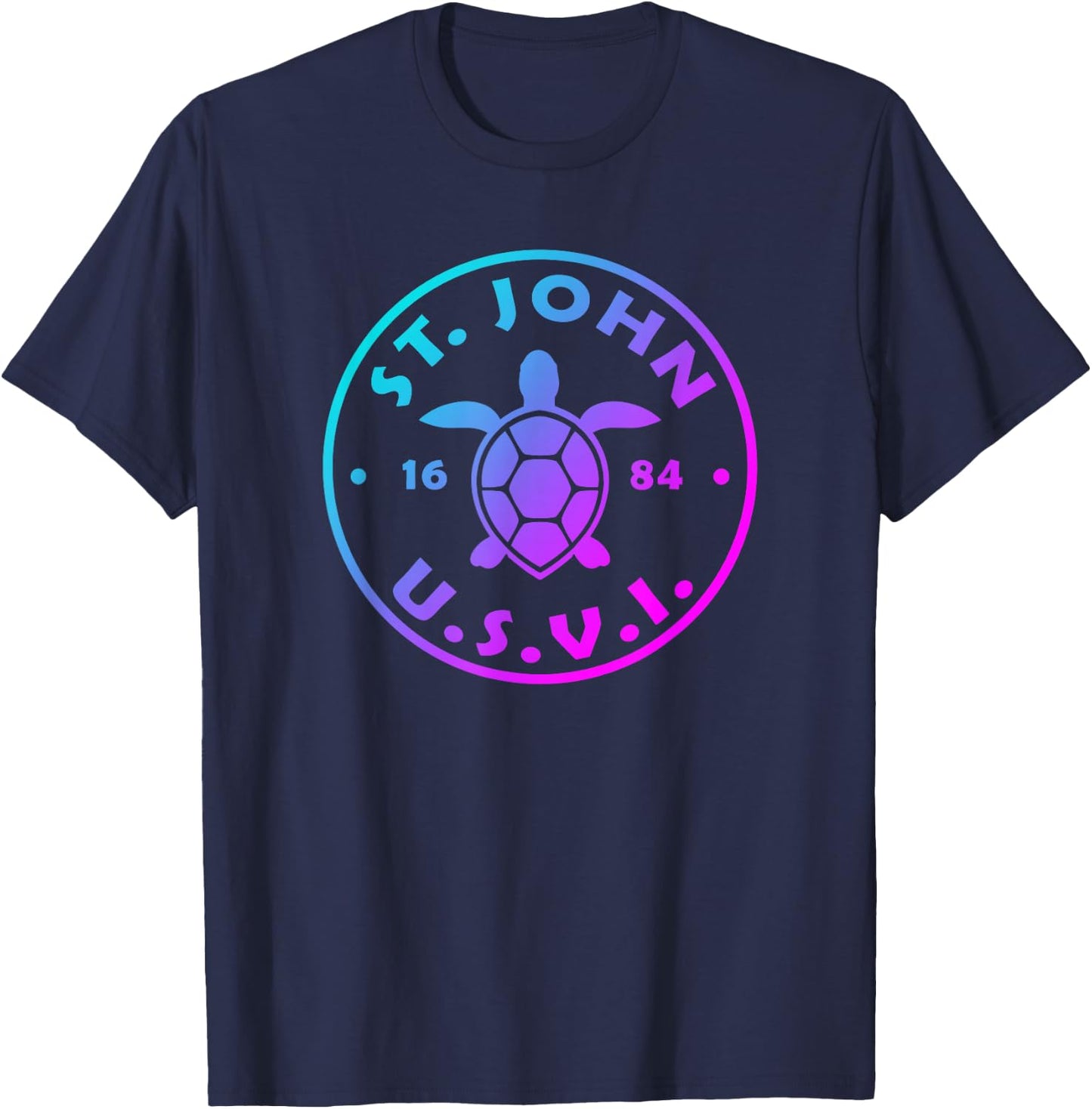 St John USVI Sea Turtle Boys Girls Toddler Colorful Souvenir T-Shirt - T-Shirt | Navy