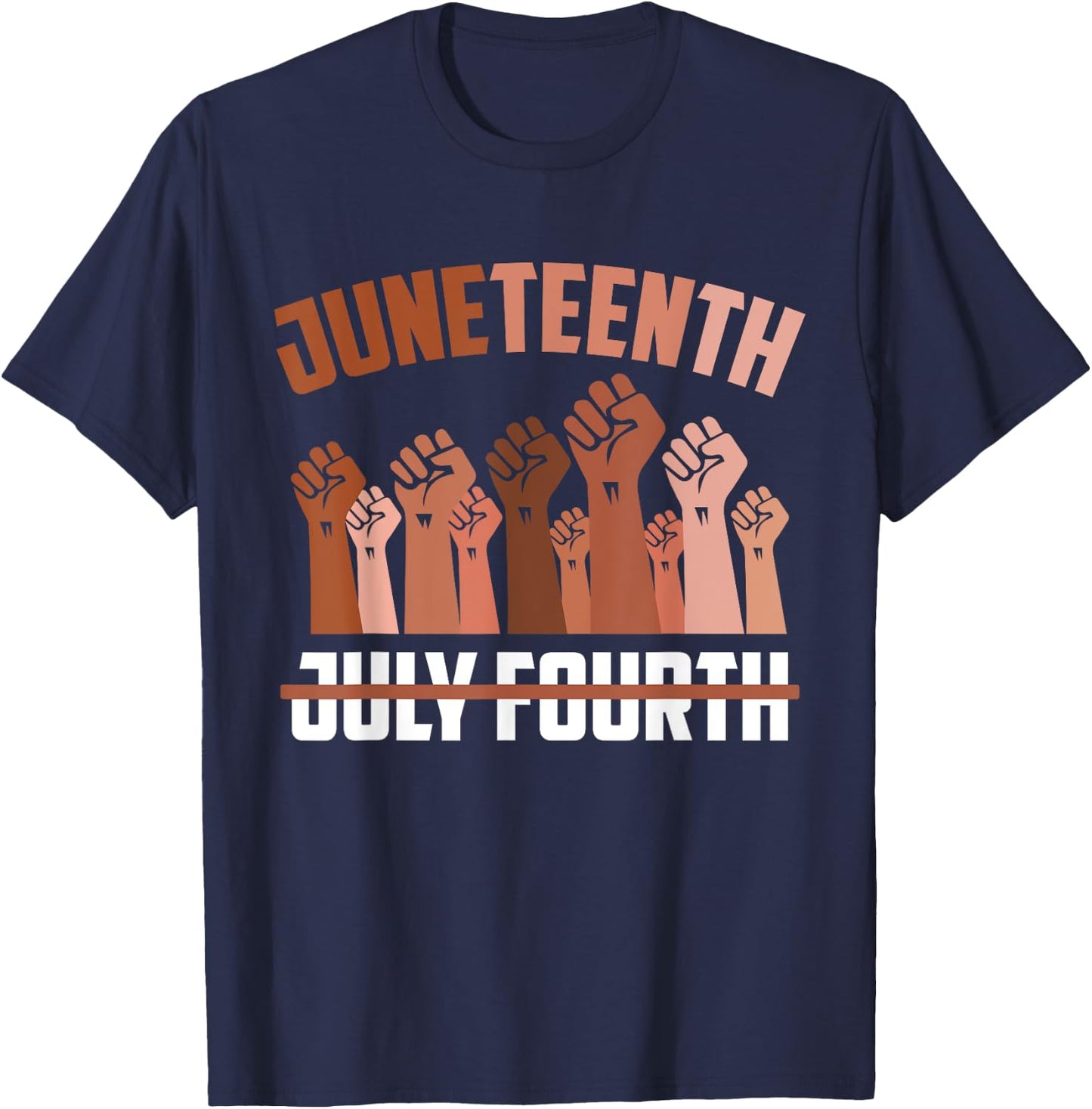 Juneteenth Black History American African June Proud Melanin T-Shirt - T-Shirt | Navy