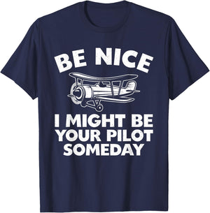 Funny Pilot Design Women Aviation Airplane Pilot T-Shirt - T-Shirt | Navy