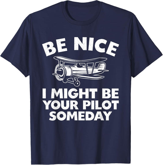 Funny Pilot Design Women Aviation Airplane Pilot T-Shirt - T-Shirt | Navy
