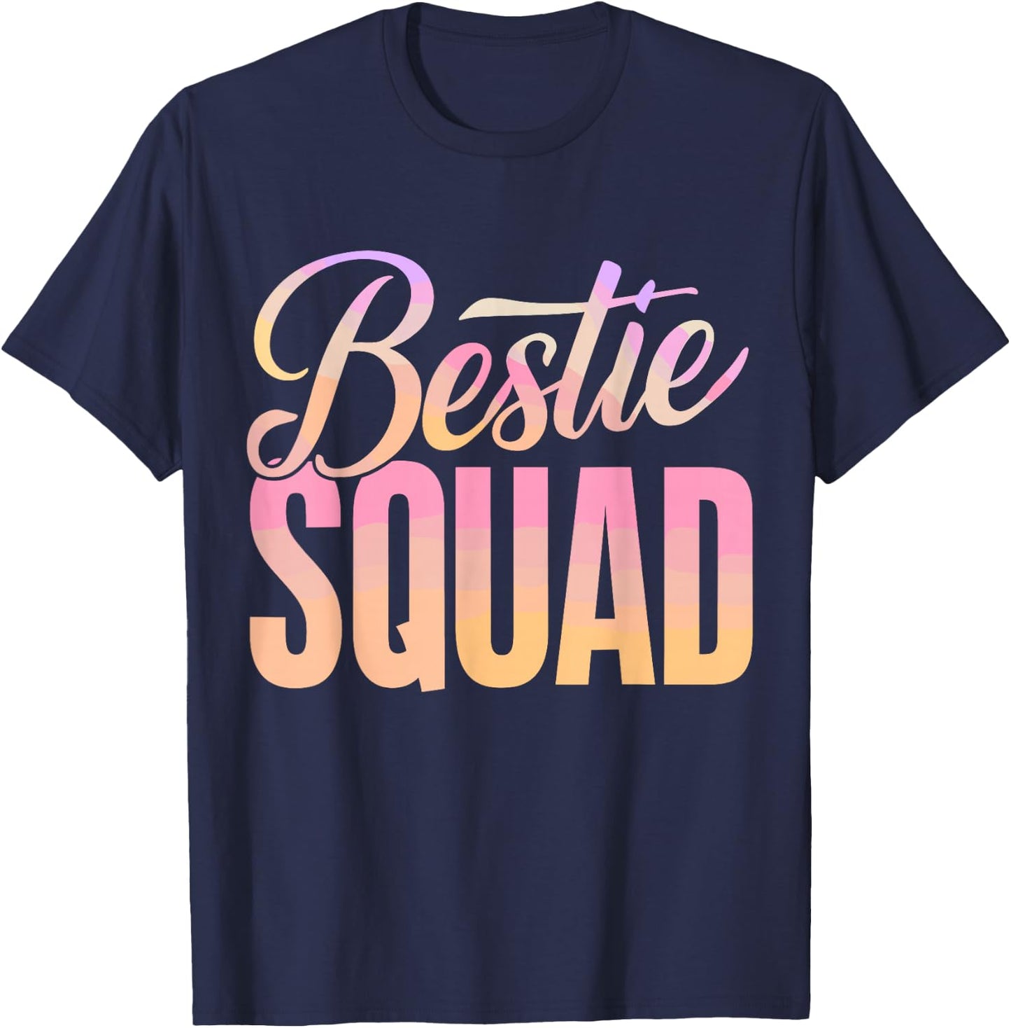 Best Friend Matching Squad Bestie BFF T-Shirt - T-Shirt | Navy