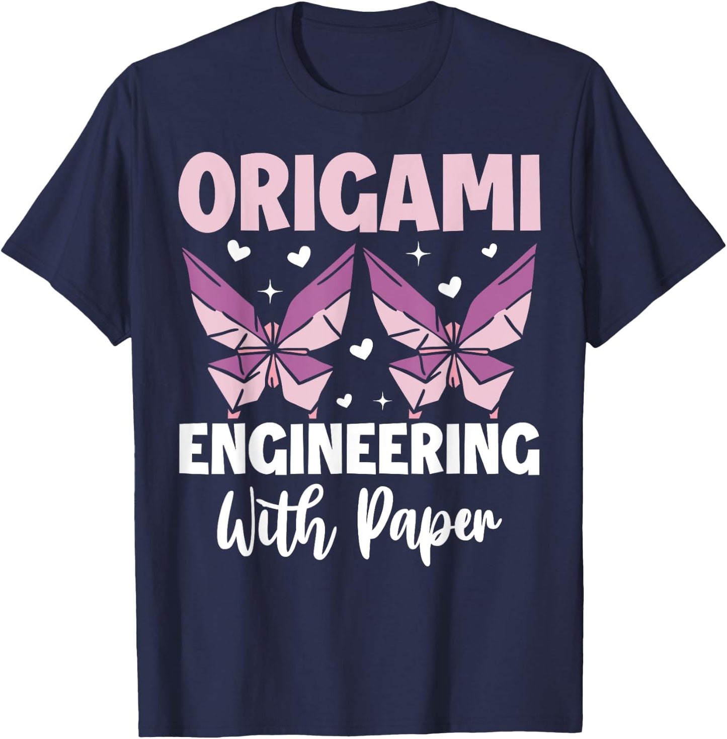 Engineering with Paper Origami T-Shirt - T-Shirt | Navy