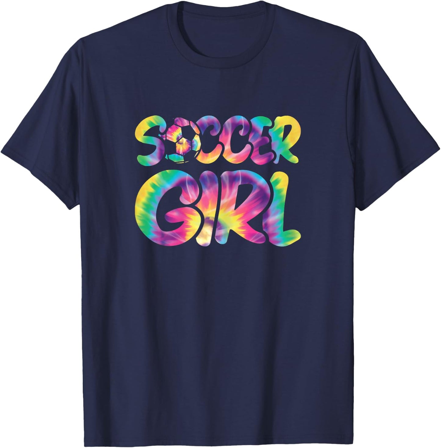 Cute Soccer Girl Colorful Soccer Player Women Girls T-Shirt - T-Shirt | Navy