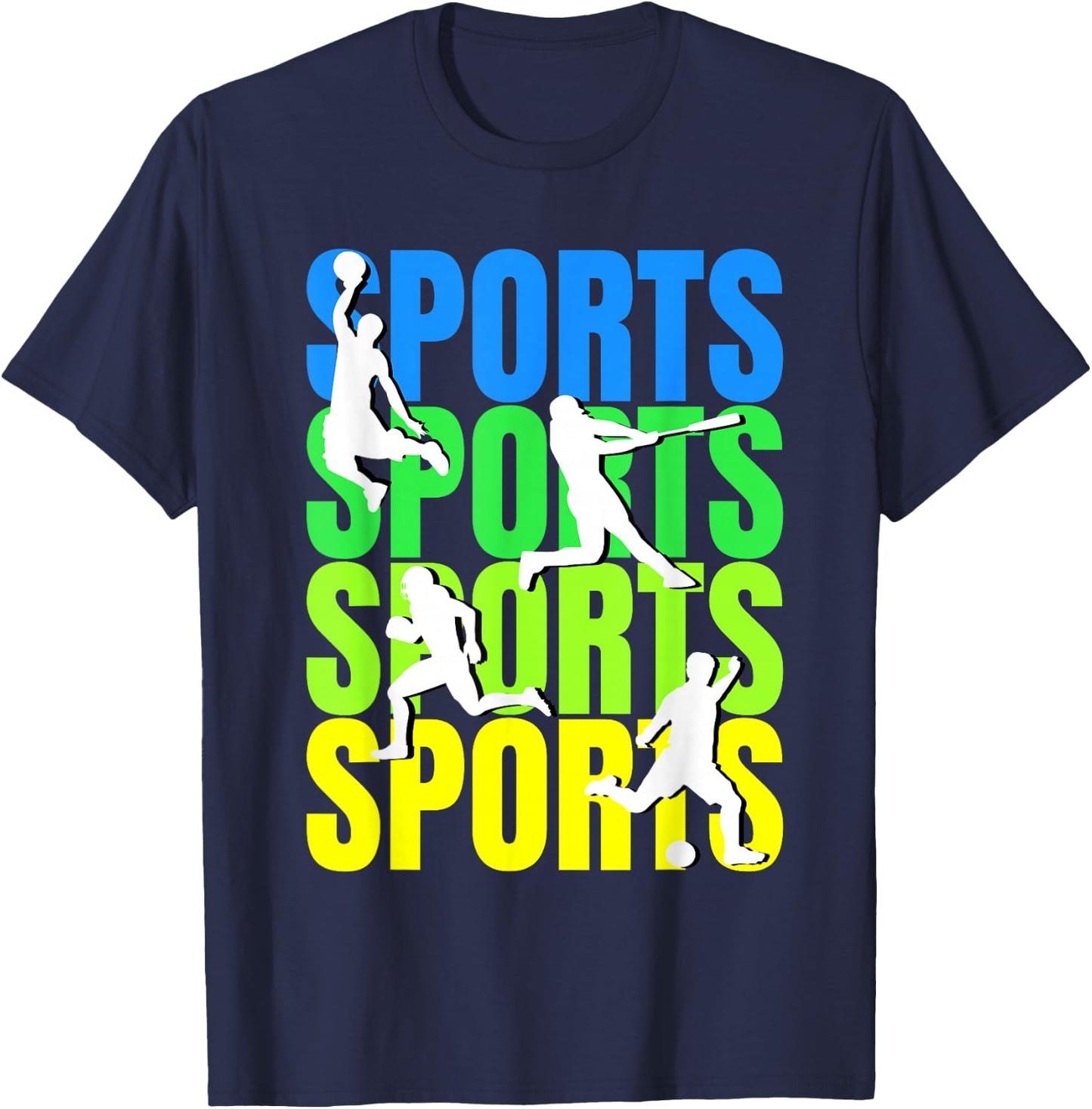 Multi-Sport Enthusiast - Basketball Baseball Soccer Football T-Shirt - T-Shirt | Navy