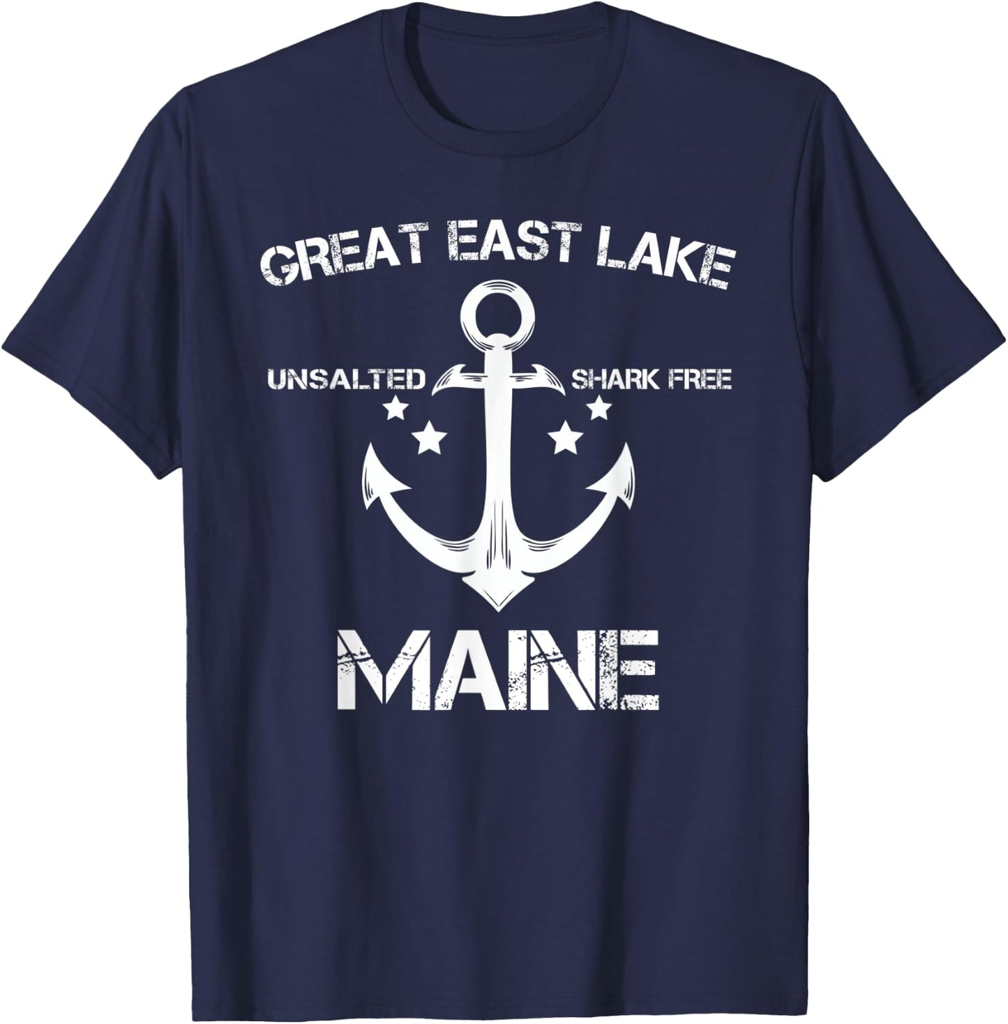 GREAT EAST LAKE MAINE Funny Fishing Camping Summer Gift Women Kids T-Shirt - T-Shirt | Navy