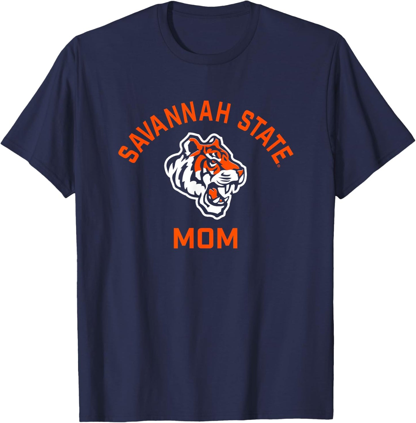 Savannah State University SSU Tigers Arched Mom T-Shirt - T-Shirt | Navy