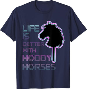 Hobby Horse- Hobby Horsing- Hobby Horse Lover-horse on Stick T-Shirt - T-Shirt | Navy