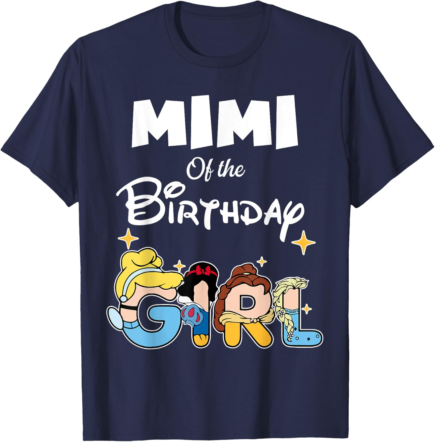 Mimi Of The Birthday Girl Princess Family Matching T-Shirt - T-Shirt | Navy