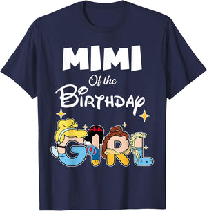 Mimi Of The Birthday Girl Princess Family Matching T-Shirt - T-Shirt | Navy
