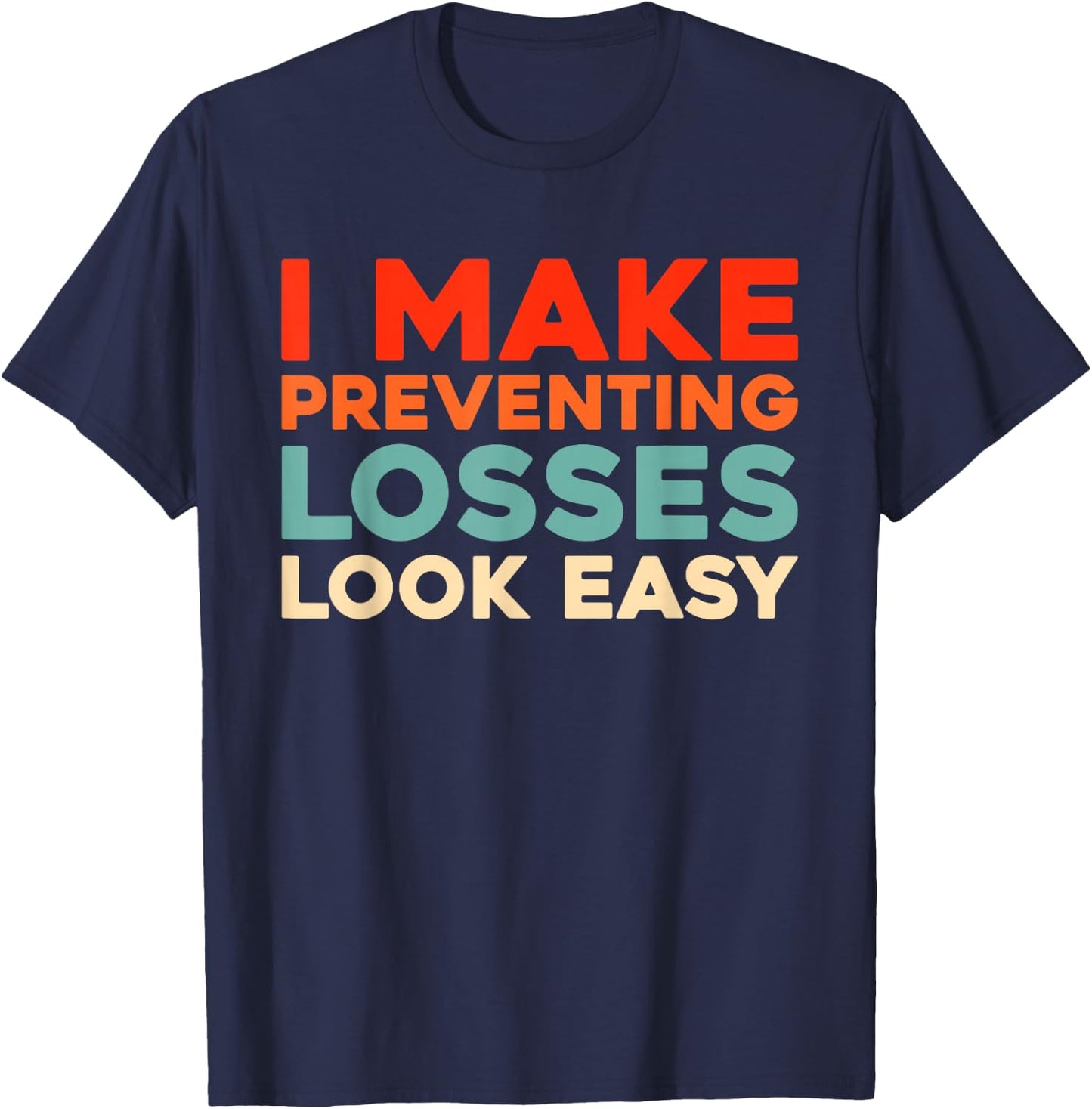 Retro Thin Yellow Line - Vintage Loss Prevention T-Shirt - T-Shirt | Navy