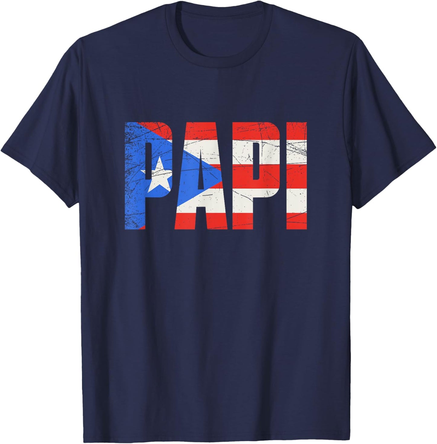 Puerto Rico Papi, Puerto Rican Flag T-Shirt - T-Shirt | Navy
