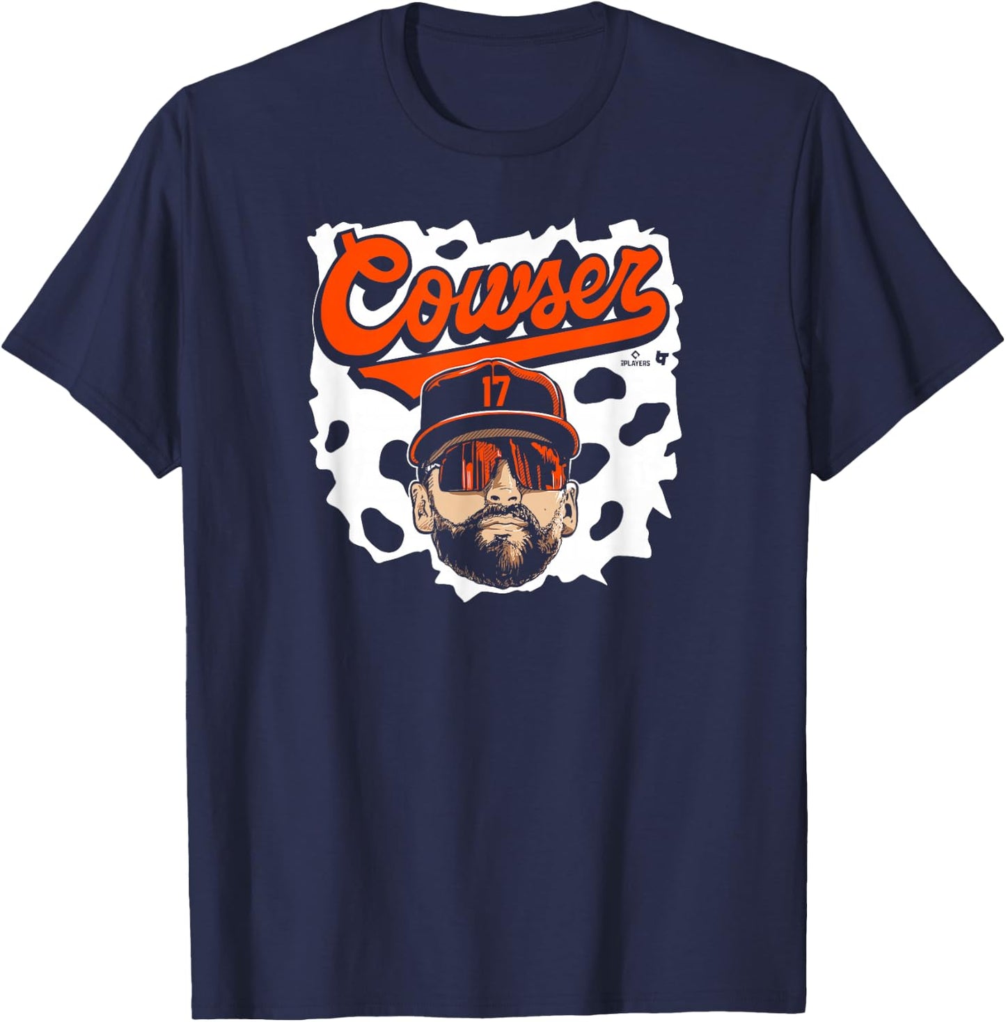 Colton Cowser: Cow Swag Head - Baltimore Baseball T-Shirt - T-Shirt | Navy