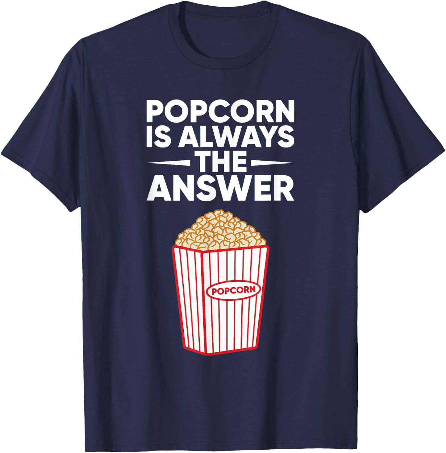 Funny Popcorn Design For Kids Men Women Corn Popcorn Maker T-Shirt - T-Shirt | Navy