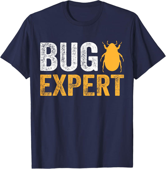 Awesome Gifts for Bug Hunters Bug Themed , Men's Black Small Classic Fit Short Sleeve , Cotton 60% Polyester 40%, Great Gift Bug Enthusiasts, Birthday T-Shirt - T-Shirt | Navy