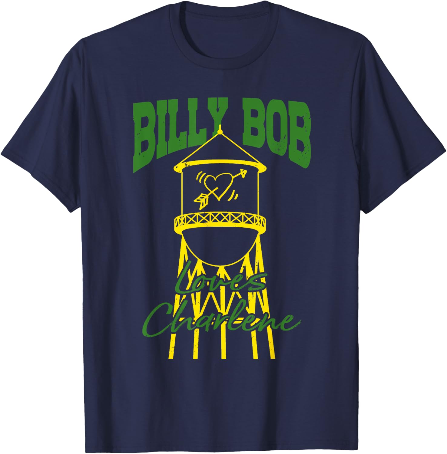 Billy Bob Loves Charlene Gifts Lover Heart T-Shirt - T-Shirt | Navy