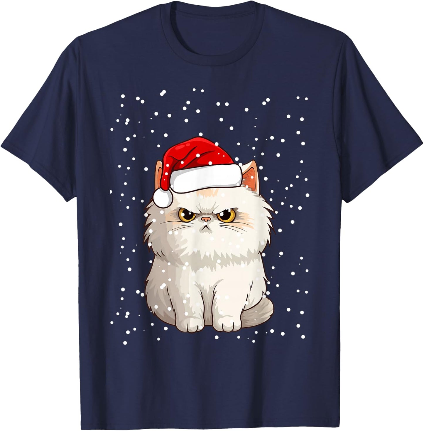 Funny Christmas Cat for Grumpy Teen, Girl, Boy, Mom or Dad! T-Shirt - T-Shirt | Navy