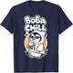 Boba Chill Kawaii Penguin Bubble Mike Tea Drink Cool Penguin T-Shirt - T-Shirt | Navy
