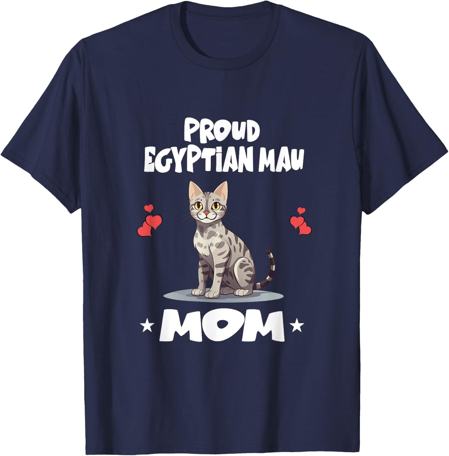 Proud Egyptian Mau Cat Mom Men Women Kids T-Shirt - T-Shirt | Navy