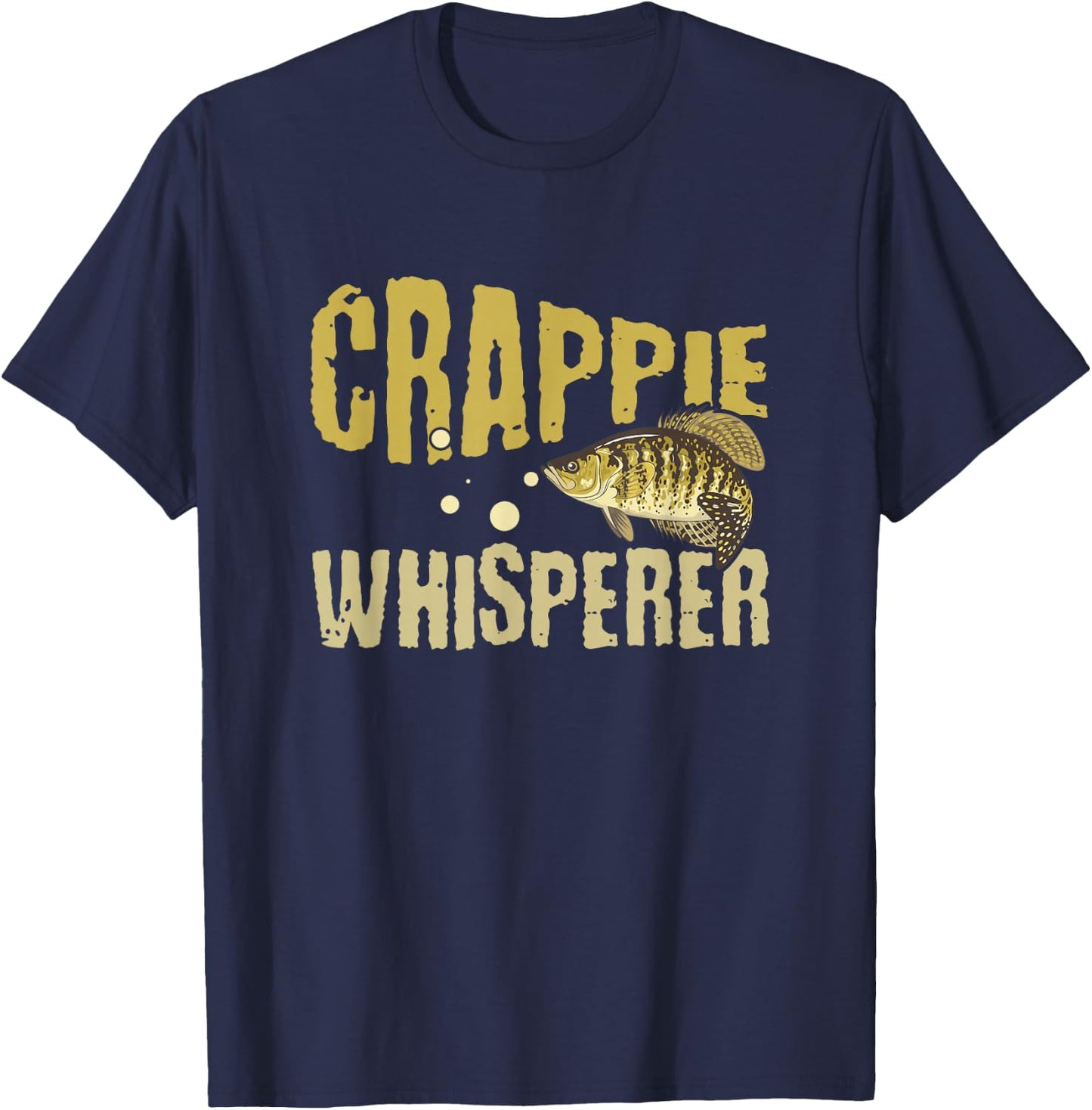 Funny Vintage Crappie Whisperer Fishing T-Shirt - T-Shirt | Navy