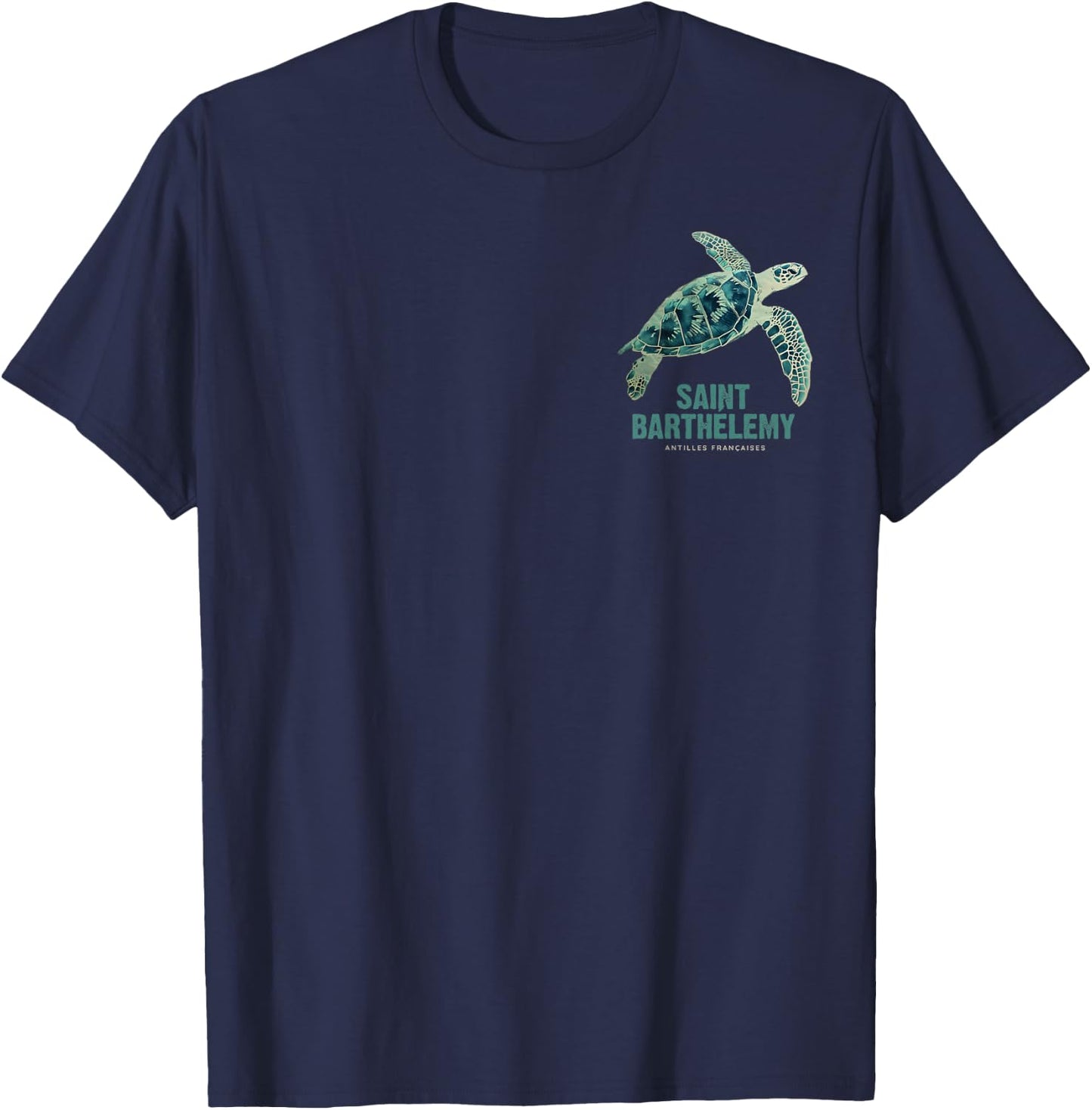 St Barts Caribbean Vintage St. Barths Ocean Sea Turtle T-Shirt - T-Shirt | Navy