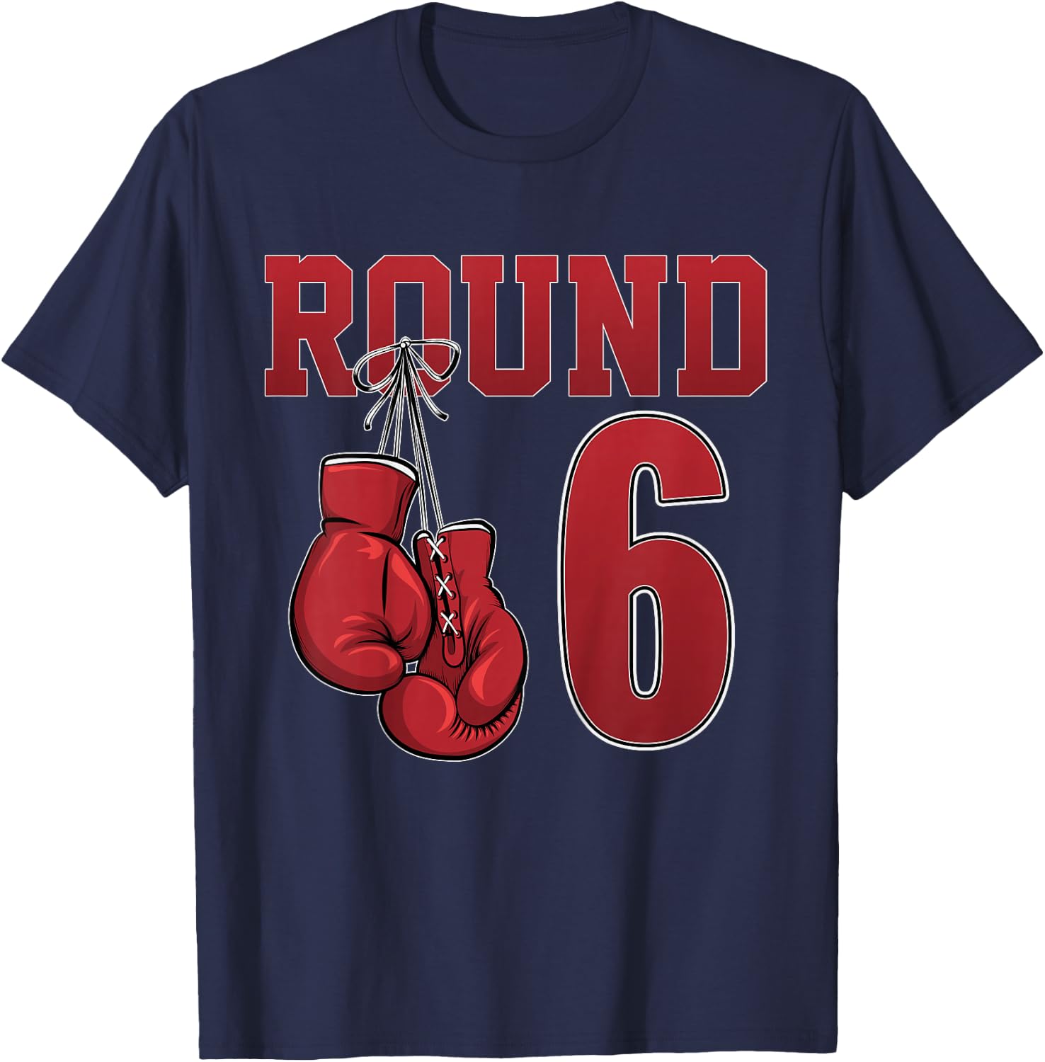 Kids 6th Birthday Boxing Boy 6 Years Old Boxer Bday Party T-Shirt - T-Shirt | Navy