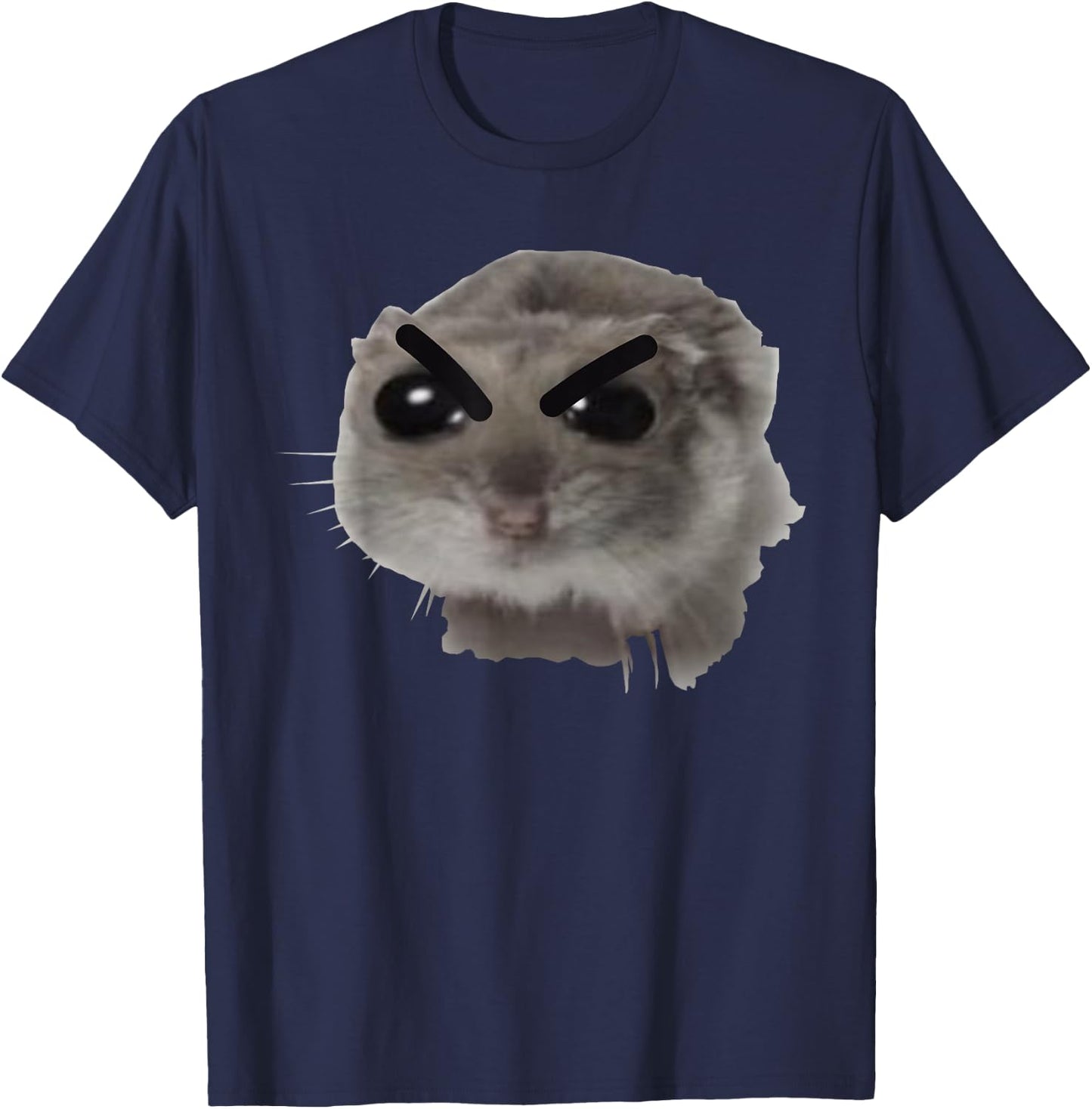 Angry Coquette Hamster Funny Meme / Big Eye Eyes Eyed Mouse T-Shirt - T-Shirt | Navy