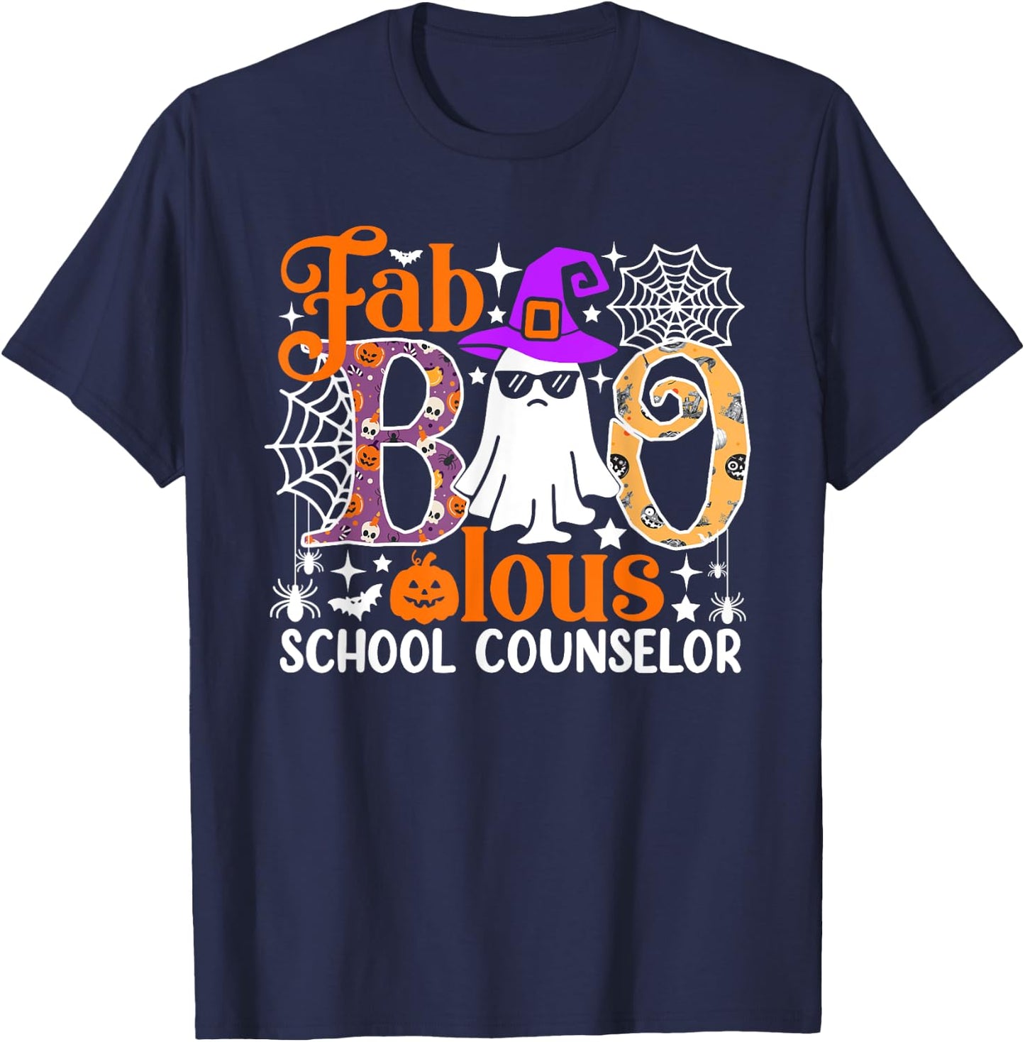 Fab Boo Lous School Counselor Funny Halloween Costume T-Shirt - T-Shirt | Navy