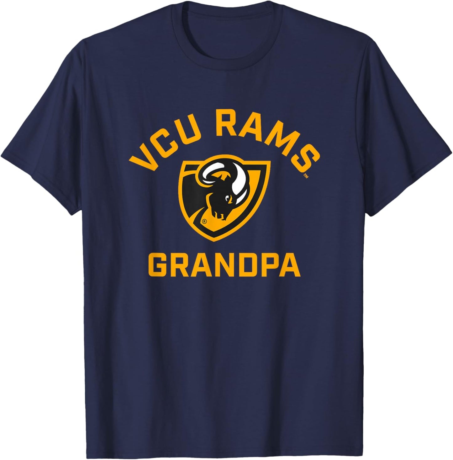 Virginia Commonwealth University VCU Rams Arched Grandpa T-Shirt - T-Shirt | Navy