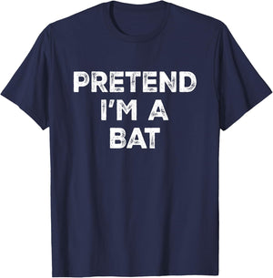 Pretend I'm A Bat Lazy Halloween Costume T-Shirt - T-Shirt | Navy