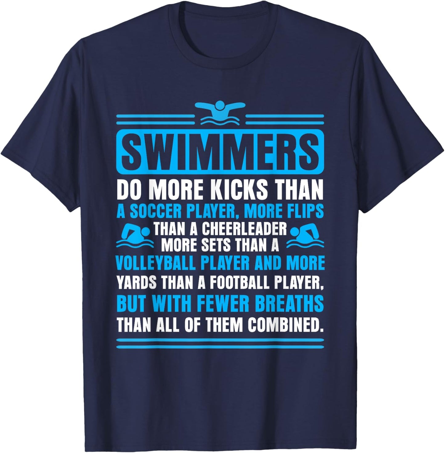 Swimmers Facts Funny Swimming Swim Coach Men Women T-Shirt - T-Shirt | Navy