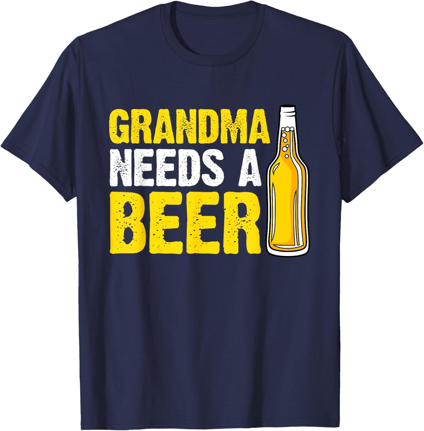 Funny Grandma Needs Retro Beer Drinking Mama Mother's Day T-Shirt - T-Shirt | Navy
