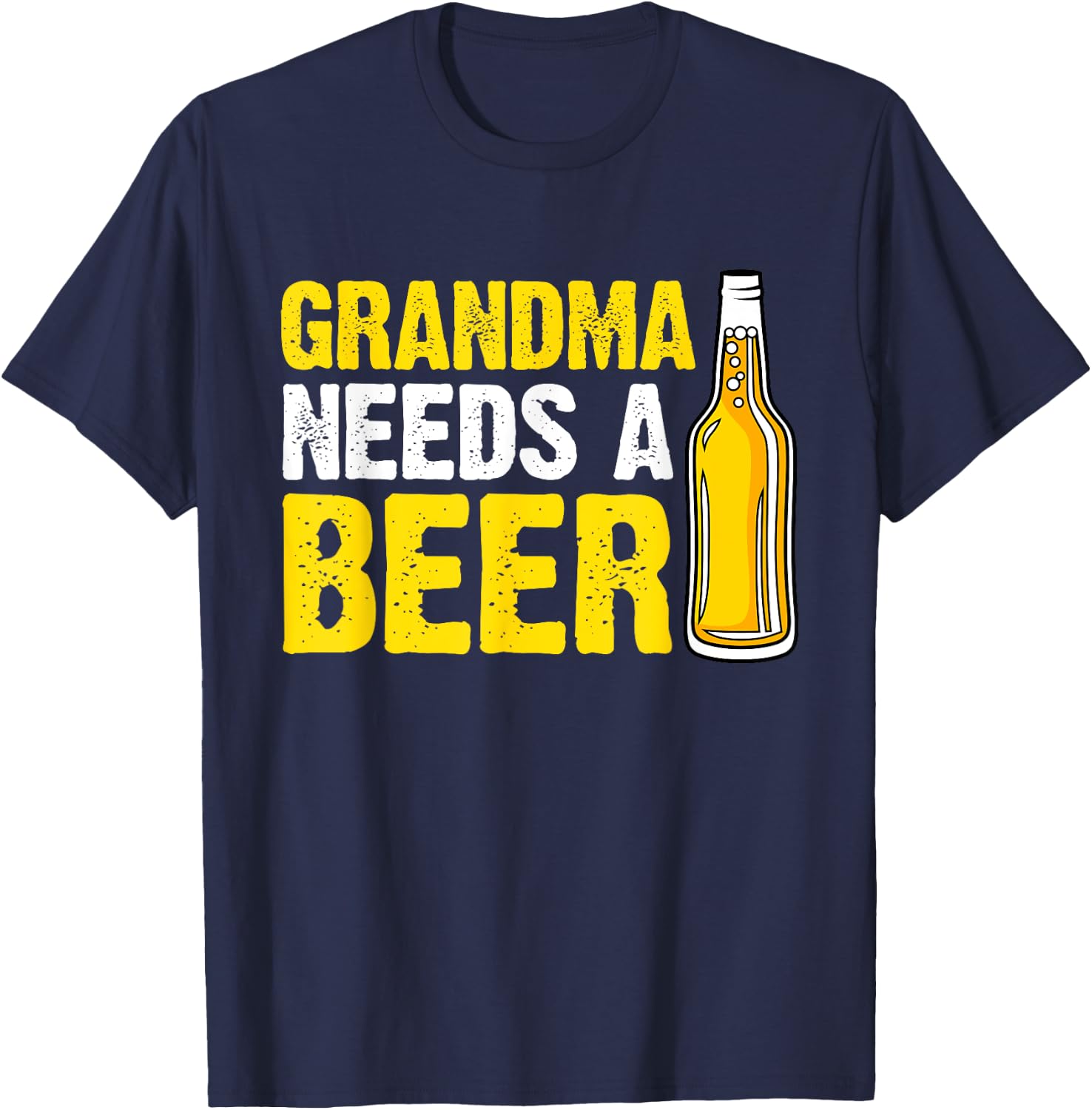 Funny Grandma Needs Retro Beer Drinking Mama Mother's Day T-Shirt - T-Shirt | Navy