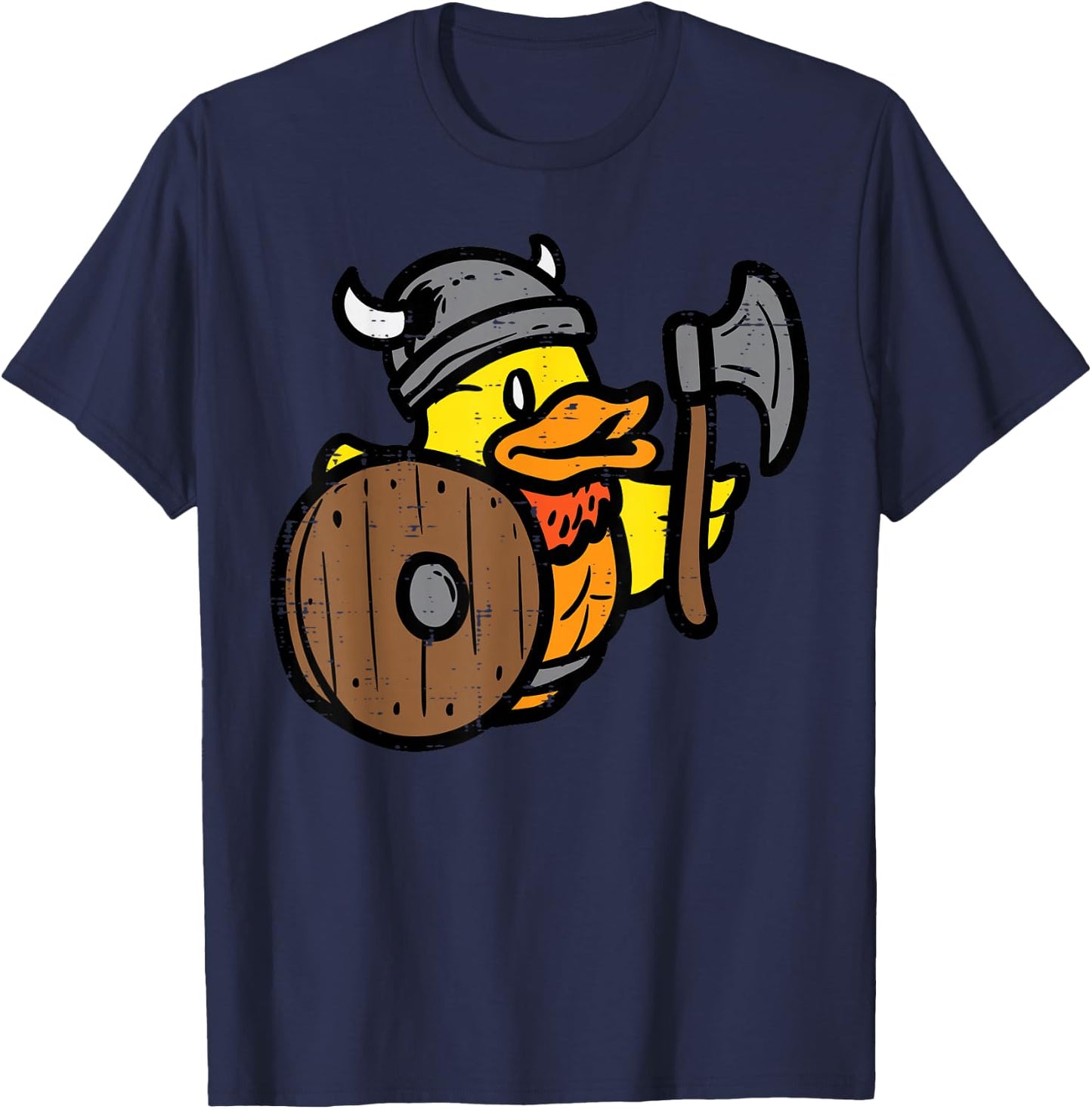 Viking Rubber Duck Funny Norse Toddler Boys Girls Kids Youth T-Shirt - T-Shirt | Navy