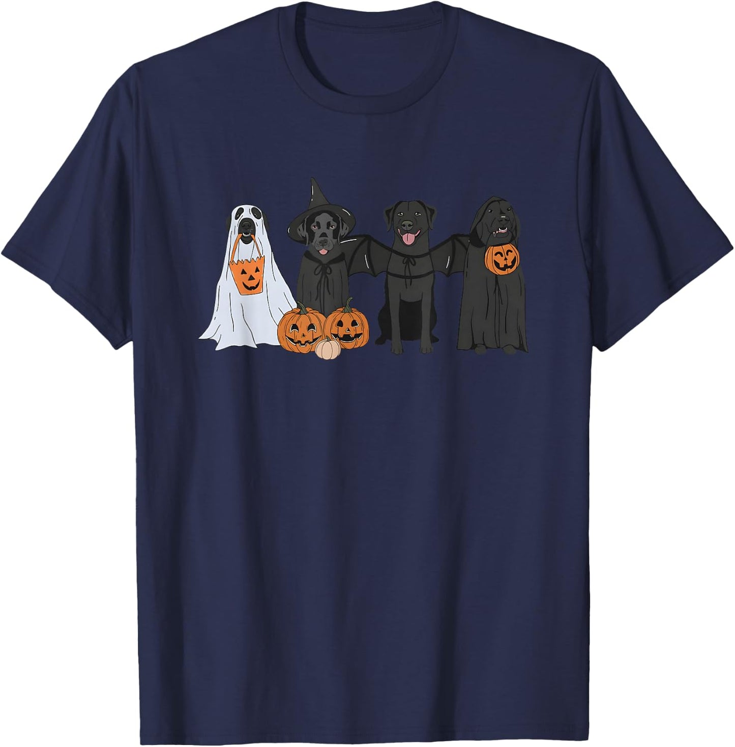 Black Labrador Halloween T-Shirt - T-Shirt | Navy