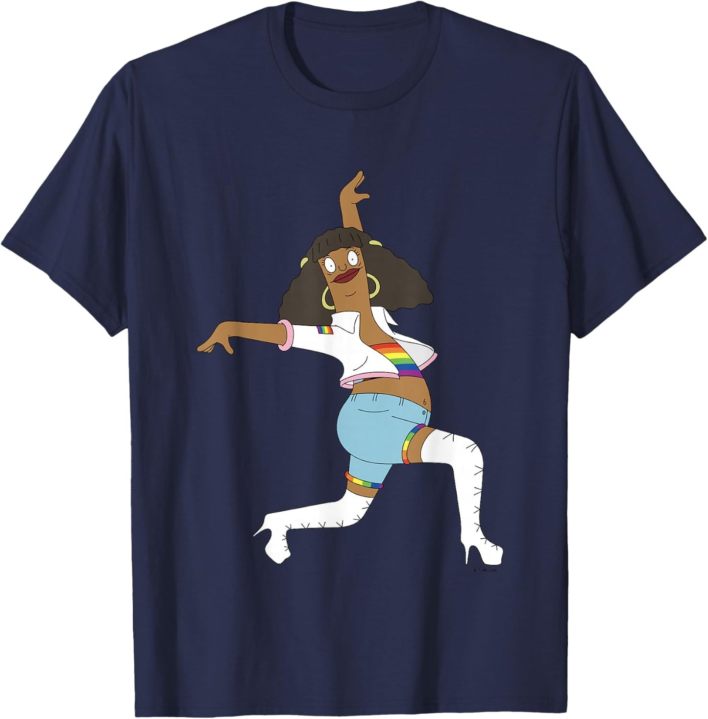 Bob's Burgers Iconic Marshmallow Dancing Chest Poster T-Shirt - T-Shirt | Navy