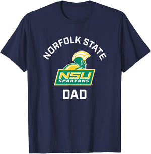 Norfolk State University Spartans Arched Dad T-Shirt - T-Shirt | Navy