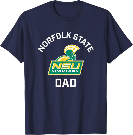 Norfolk State University Spartans Arched Dad T-Shirt - T-Shirt | Navy