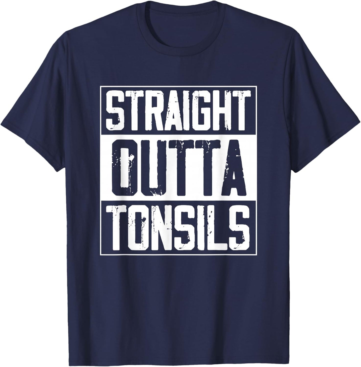 Straight Outta Tonsils Kids Tonsillectomy Recovery Tonsils T-Shirt - T-Shirt | Navy