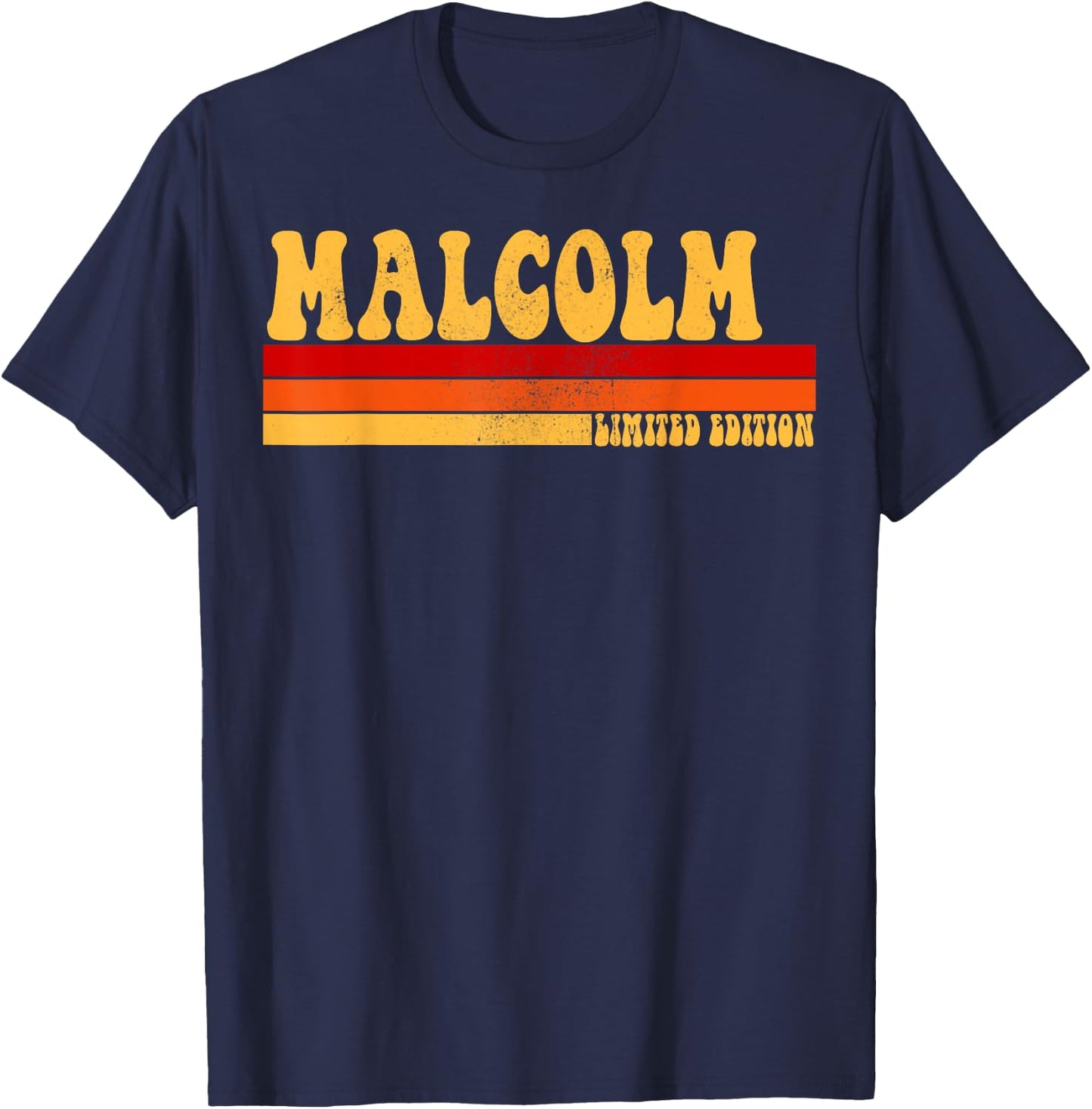 MALCOLM Name Personalized Idea Men Retro Vintage MALCOLM T-Shirt - T-Shirt | Navy