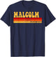 MALCOLM Name Personalized Idea Men Retro Vintage MALCOLM T-Shirt - T-Shirt | Navy