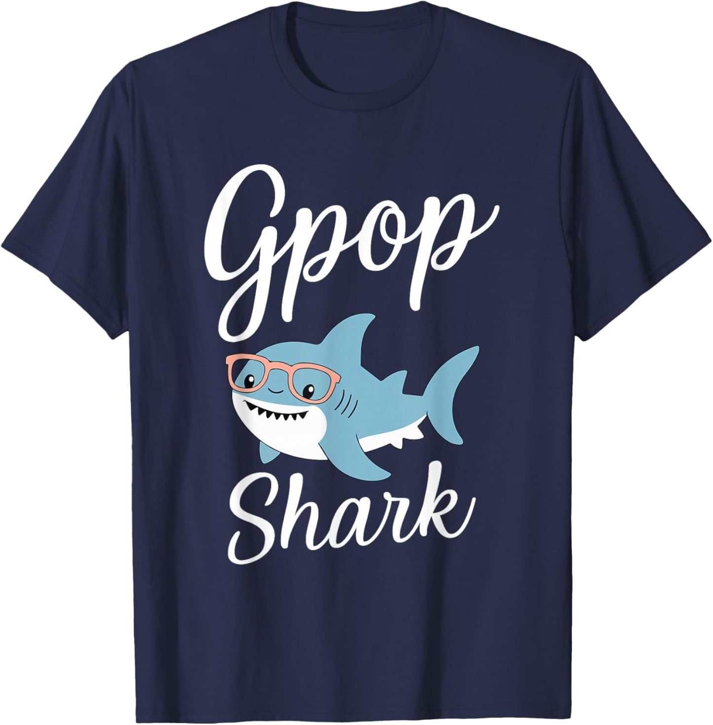G-Pop Shark Funny Matching Family Grandpa GPop T-Shirt - T-Shirt | Navy