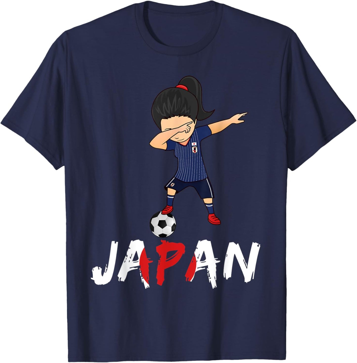 Japan Soccer Girl , Dabbing Football 2018 Jersey T-Shirt - T-Shirt | Navy