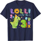 Lolli Of The Three Rex 3Rd Birthday Dinosaur Party T-Shirt - T-Shirt | Navy