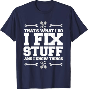 I repair things and I know things car mechanic T-Shirt - T-Shirt | Navy